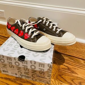 Brown converse comme des garçons low unisex
